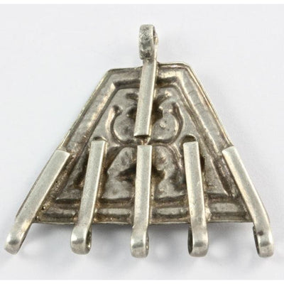 Back - Antique Silver Amulet with 5 Bails, India
