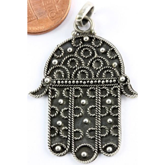 Sterling Silver Hamsa Amulet, Bali