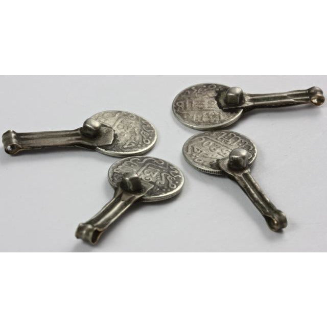 Old Moroccan Hanging Coin Pendants or Dangles, Coin Silver