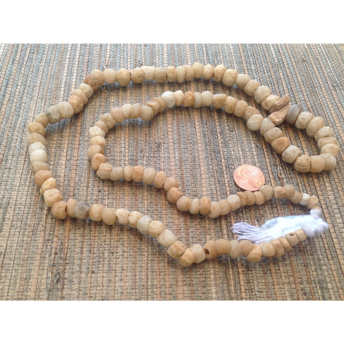 Old Excavated Agate Small Biscuit Stone Beads, Mali - S321f