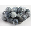 Round Dark Blue and White Crackled Chalk beads