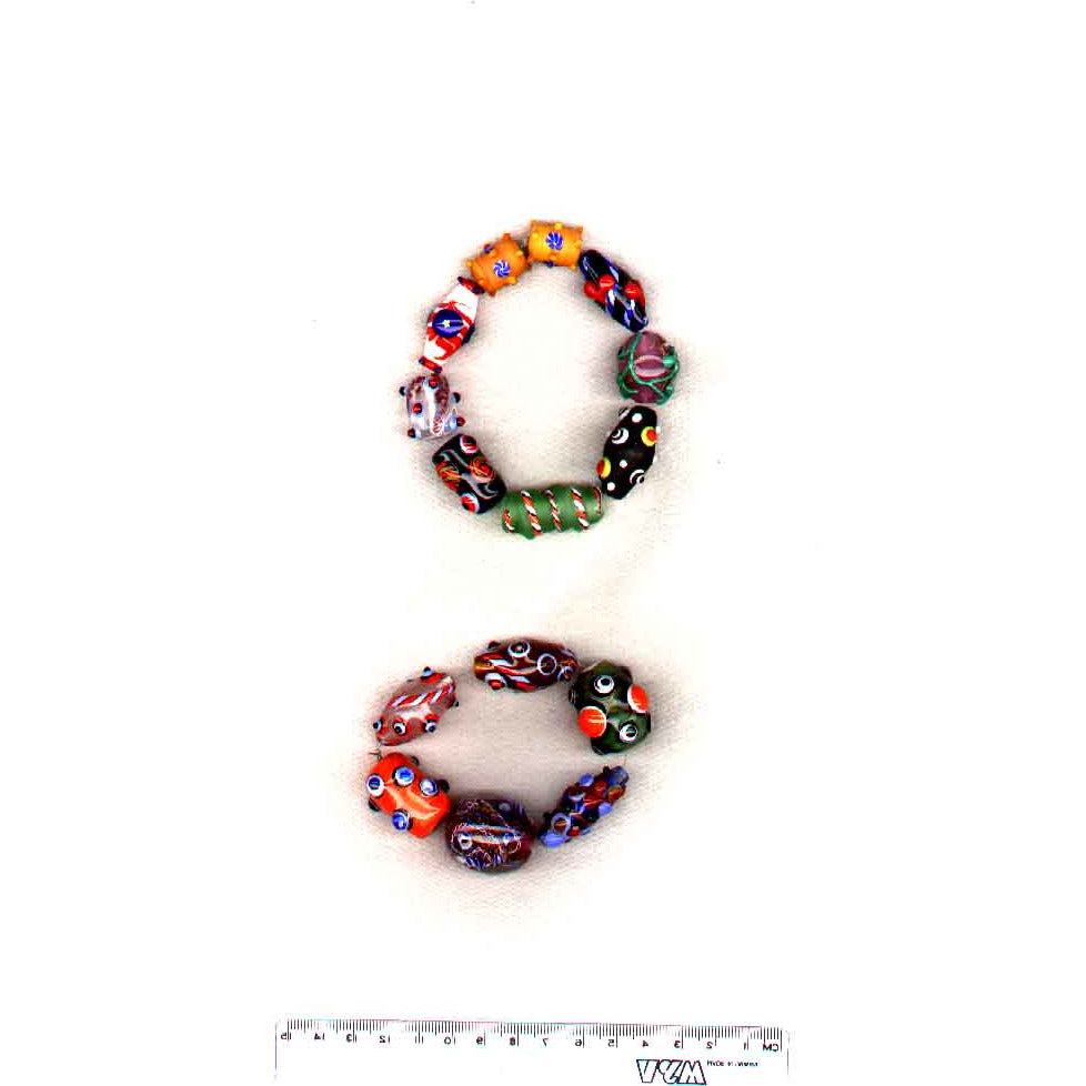 Strand of modern art glass beads