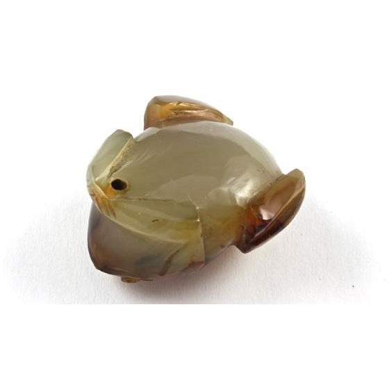 Antique Carved Jade Frog Pendant, China 