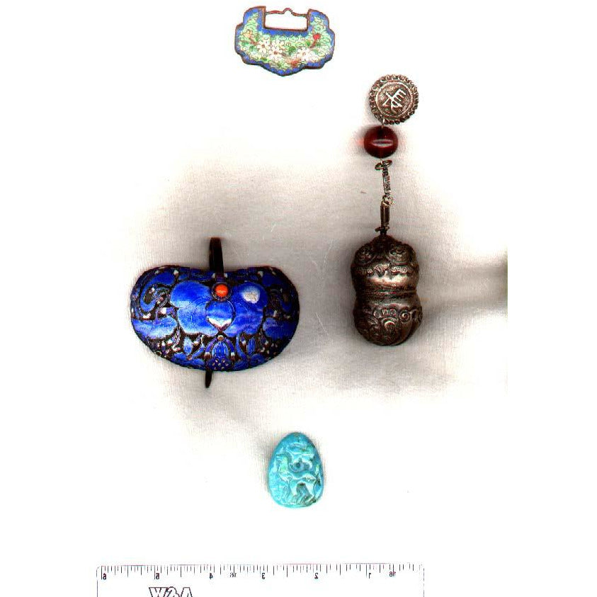 Enamel hair ornament, China