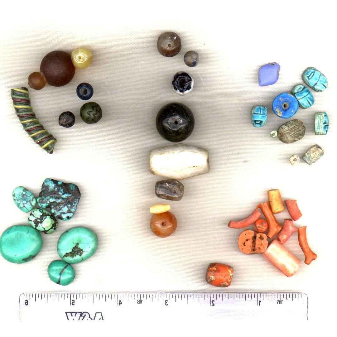 4 beads, no thru holes in some cases, top center (black bead up)