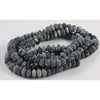 Dark Blue and White Crackled Chalk Rondelle Beads