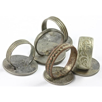 Back, Old Coin Rings, Set of 5, Morocco