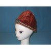 Red Orange Velvet Tiger Hat, Mainland China with 3 Silver Amulets - Rita Okrent Collection (AA025)