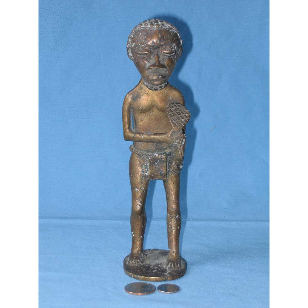 Brass Statue of Standing Man, Ghana 