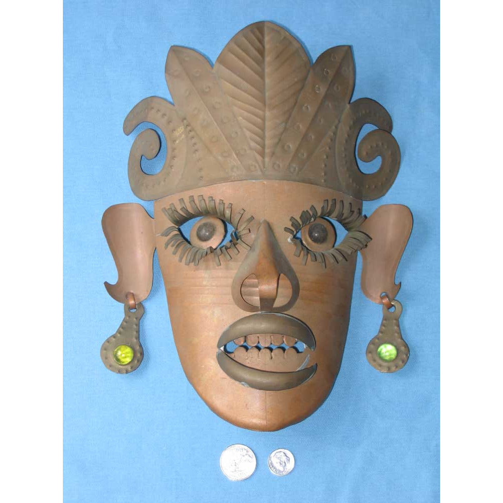 Sheet Metal Vintage Decorative Mask, Mexico 