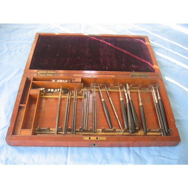 Antique set of dental tools