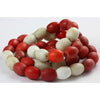 Vintage Red and White Czech Glass Beads