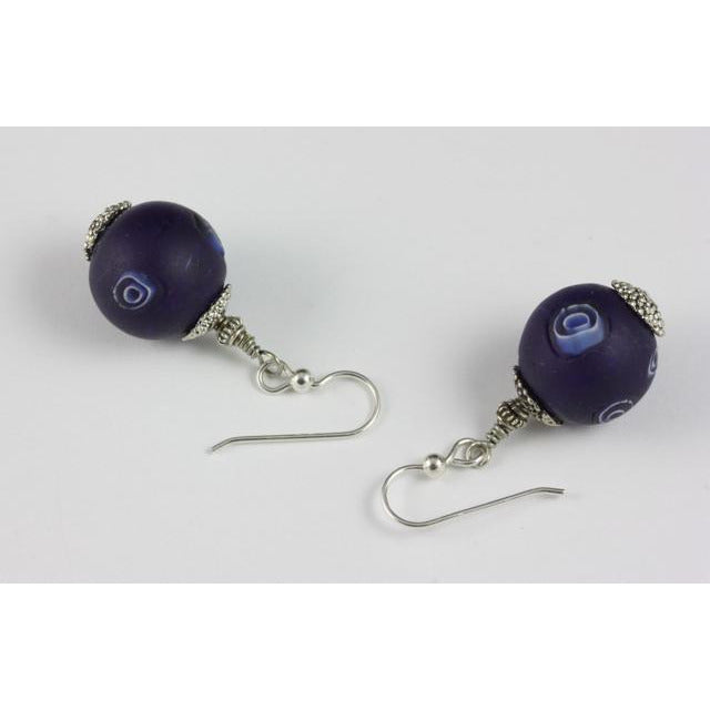 Blue Bohemian Glass Bead Earrings