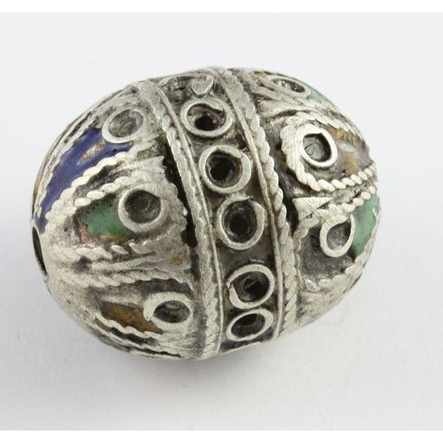 Enameled egg bead, Morocco, vintage