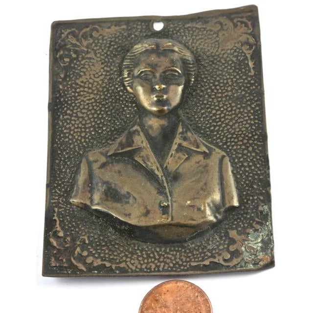 Brass Ex-Votive Pendant of Woman, Greece, Old