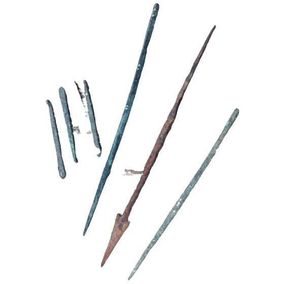 Group of Excavated Bronze Metal Tools or Weapons, Djenne, Mali -  Rita Okrent Collection (AA101)