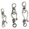 Sterling Silver Hook-and-Eye Clasps, Three Size Sample - CLASPS018
