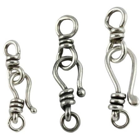 Sterling Silver Hook-and-Eye Clasps, Three Size Sample - CLASPS018 - Rita  Okrent Collection