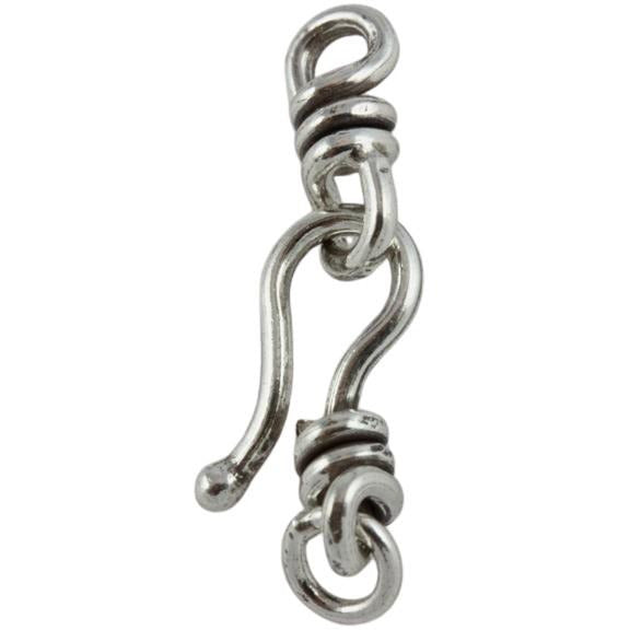 Small 18mm Sterling Silver Hook-and-Eye Clasp, Handmade, Rita&#39;s Design, Half-Dozen - CLASPS010