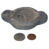 Black Ceramic Oil Lamp with Bowman Charioteer Design, Ancient, Egypt - Rita Okrent Collection (AN202)