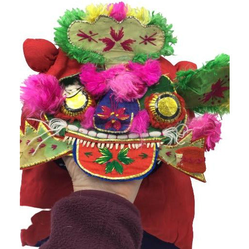 Traditional Chinese Children&#39;s Tiger Hat with Green Ears - Rita Okrent Collection (AA011)