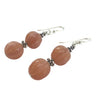 Vintage Bohemian Faux Carnelian Melon Glass Bead Hanging Earrings - Rita Okrent Collection (E340)