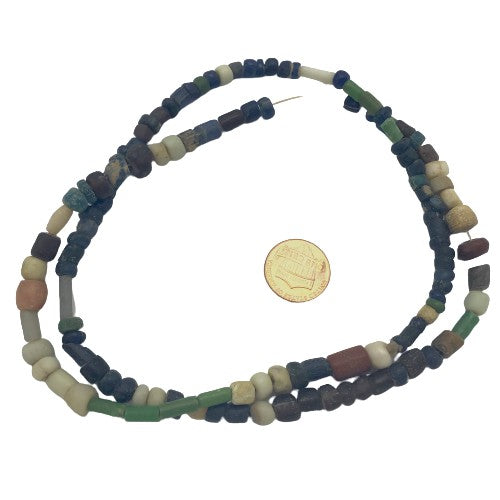 Mixed Size and Color MultiColor Ancient Excavated and Antique Glass Nila Beads, Mali  - Rita Okrent Collection (AT0664)