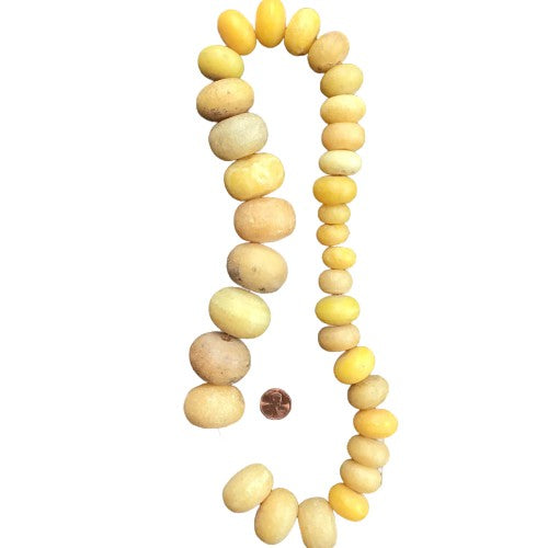 Pale Yellow Large Faux Amber Beads, Vintage, Africa - Rita Okrent Collection (AT0478)