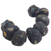 Rare African Antique Black Speckled Hebron Beads, Sudan - Rita Okrent Collection (AT0608h)