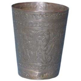 Reserved: Engraved Antique Brass Cup, India - Rita Okrent Collection (AA134)