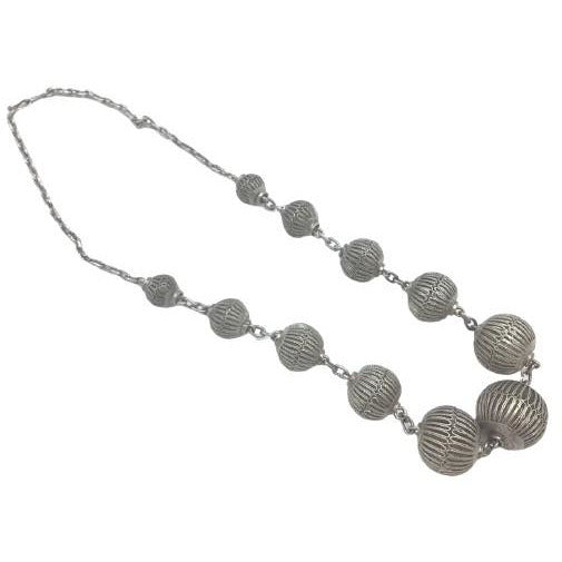 Fulani Silver Beaded Necklace - Rita Okrent Collection (NE452)