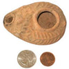 Ancient Oval Molded Oil Lamp with Raised Fern Pattern, Egypt - Rita Okrent Collection (AN203)