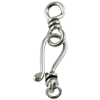 Large 26mm Sterling Silver Hook-and-Eye Clasp, Handmade, Rita's Design, Dozen - CLASPS013