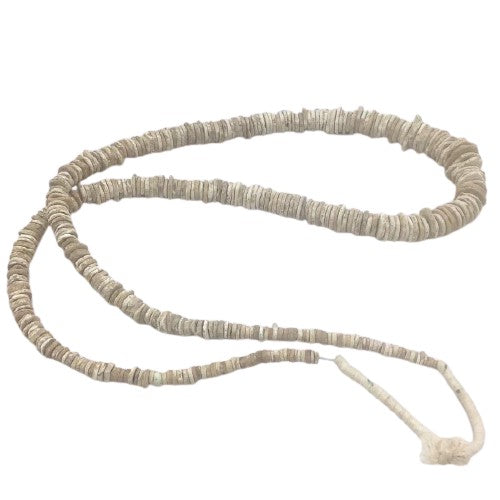 Antique Rustic Heishi Ostrich Egg Shell Beads from West Africa - Rita Okrent Collection (AT0643m)