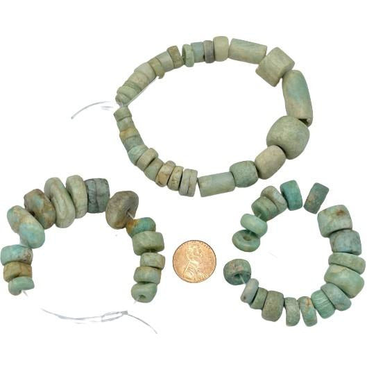 Short Strands of Antique Amazonite Beads from Mauritania - Rita Okrent Collection (S438)