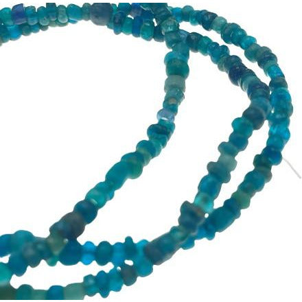 Translucent Teal Blue Aqua Antique Small Glass Nila or Indo Pacific Beads - Rita Okrent Collection (AT0651)