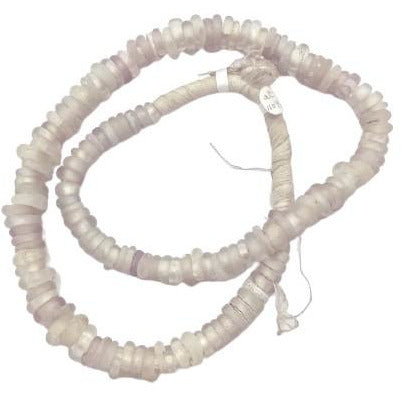 Antique Clear White and Lavender Purple Hued Dutch Donut Beads, from the African Trade - Rita Okrent Collection (AT1103)