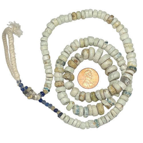 Antique Pearlized Medium Sized Glass Nila Beads from Mali - Rita Okrent Collection (AT0637)