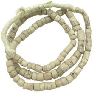 Antique Beachy Neutral White Galet Blanc Venetian Glass Beads from the African Trade - Rita Okrent Collection (AT0875)