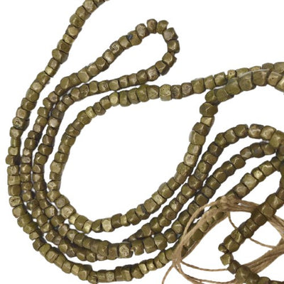 Vintage Faceted Brass Cube Beads from the African Trade - Rita Okrent Collection (AT071a)