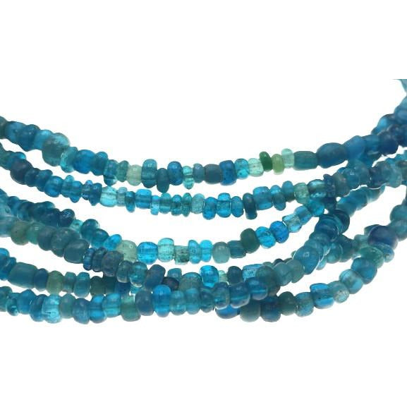 Translucent Teal Blue Aqua Antique Small Glass Nila or Indo Pacific Beads - Rita Okrent Collection (AT0651)