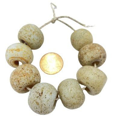 Short Strand of 8 Worn Antique European Glass Beads, from West Africa, Antique Trade Beads - Rita Okrent Collection (ANT569)