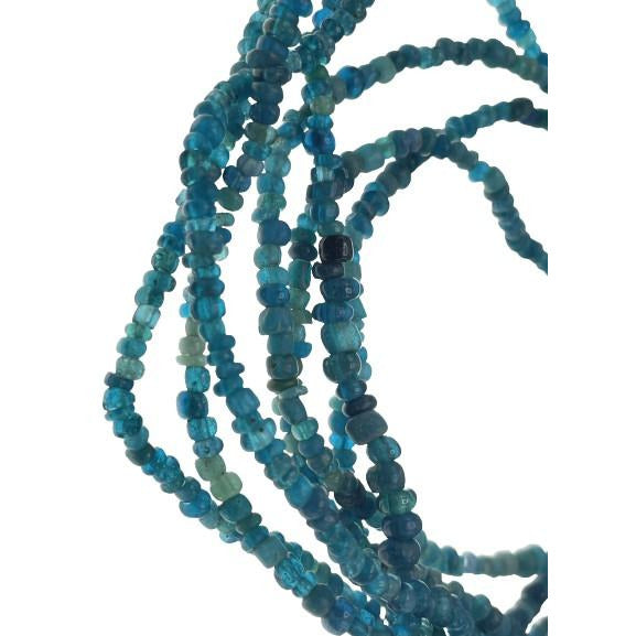 Translucent Teal Blue Aqua Antique Small Glass Nila or Indo Pacific Beads - Rita Okrent Collection (AT0651)