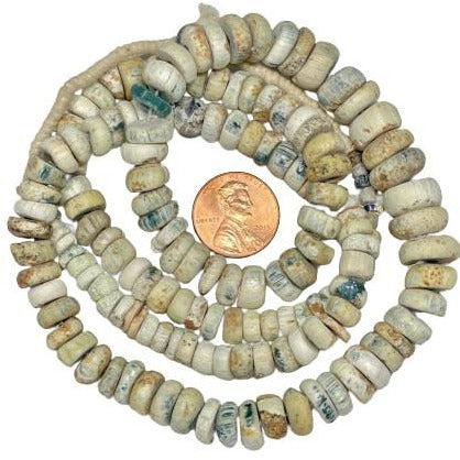 Antique Pearlized Medium Sized Glass Nila Beads from Mali - Rita Okrent Collection (AT0637)