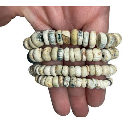 Antique Pearlized Medium Sized Glass Nila Beads from Mali - Rita Okrent Collection (AT0637)