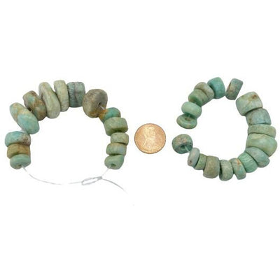 Short Strands of Antique Amazonite Beads from Mauritania - Rita Okrent Collection (S438)