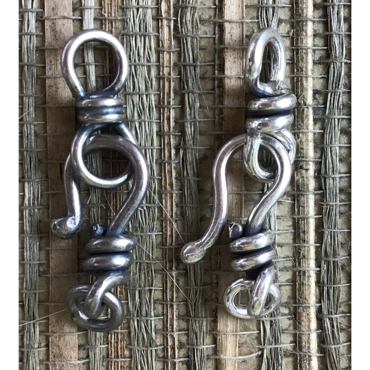 Small 18mm Sterling Silver Hook-and-Eye Clasp, Handmade, Rita&#39;s Design, Sample of 3 - CLASPS016