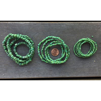 Small Mixed Green Glass Antique Indo-Pacific Trade Winds / Nila Beads -  Rita Okrent Collection (AT0613)