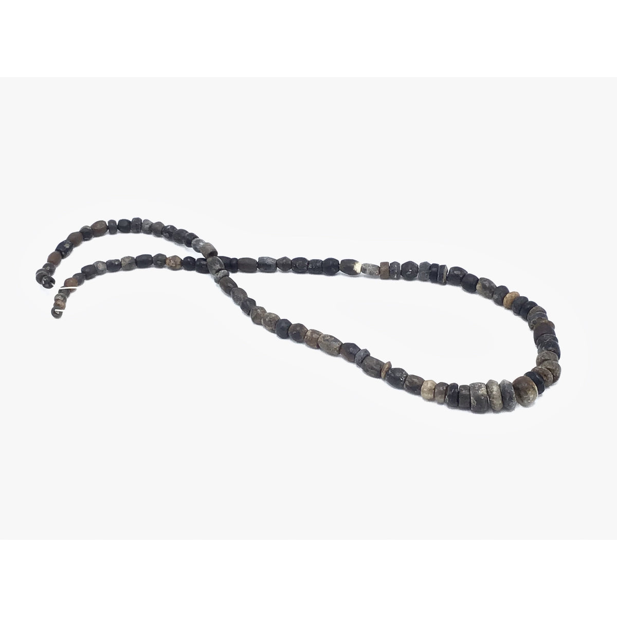 Medley of Antique and Ancient Black, Brown and Gray Agate Stone Beads, West Africa - Rita Okrent Collection (S578)
