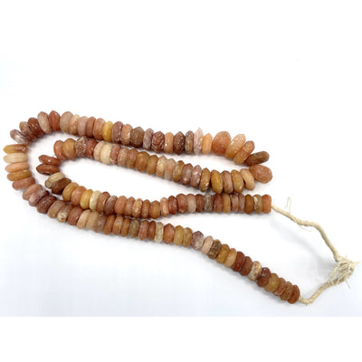 Ancient Neolithic Graduated Orange Mixed Stone Quartz Beads, Mali - Rita Okrent Collection (S124o)